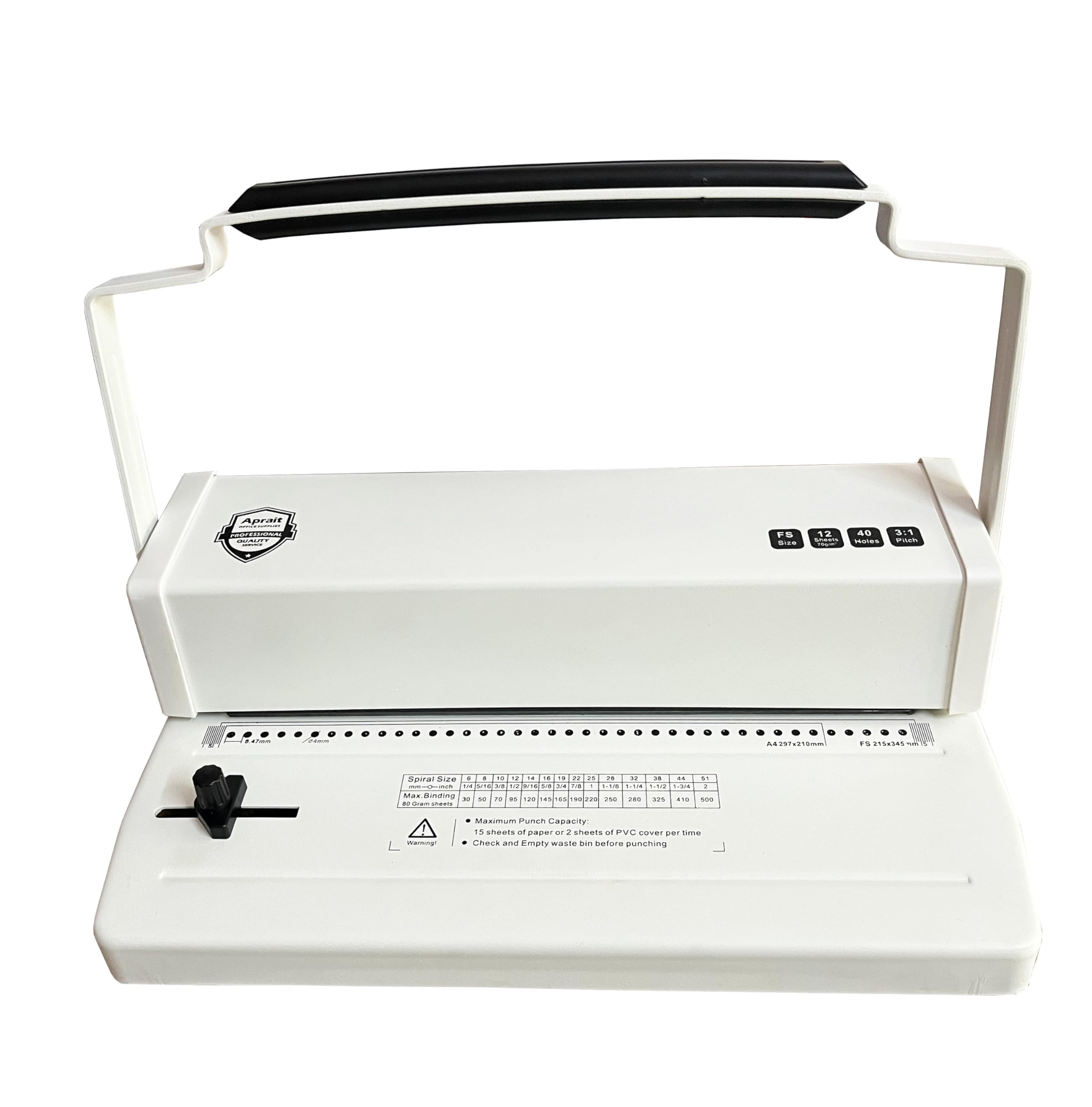 GMP | Spiral Binding Machine A4/LGL / 14-16 Sheets of 70 GSM & 40 Holes Heavy Duty Machine White/FS/Multicolor|-picture-39