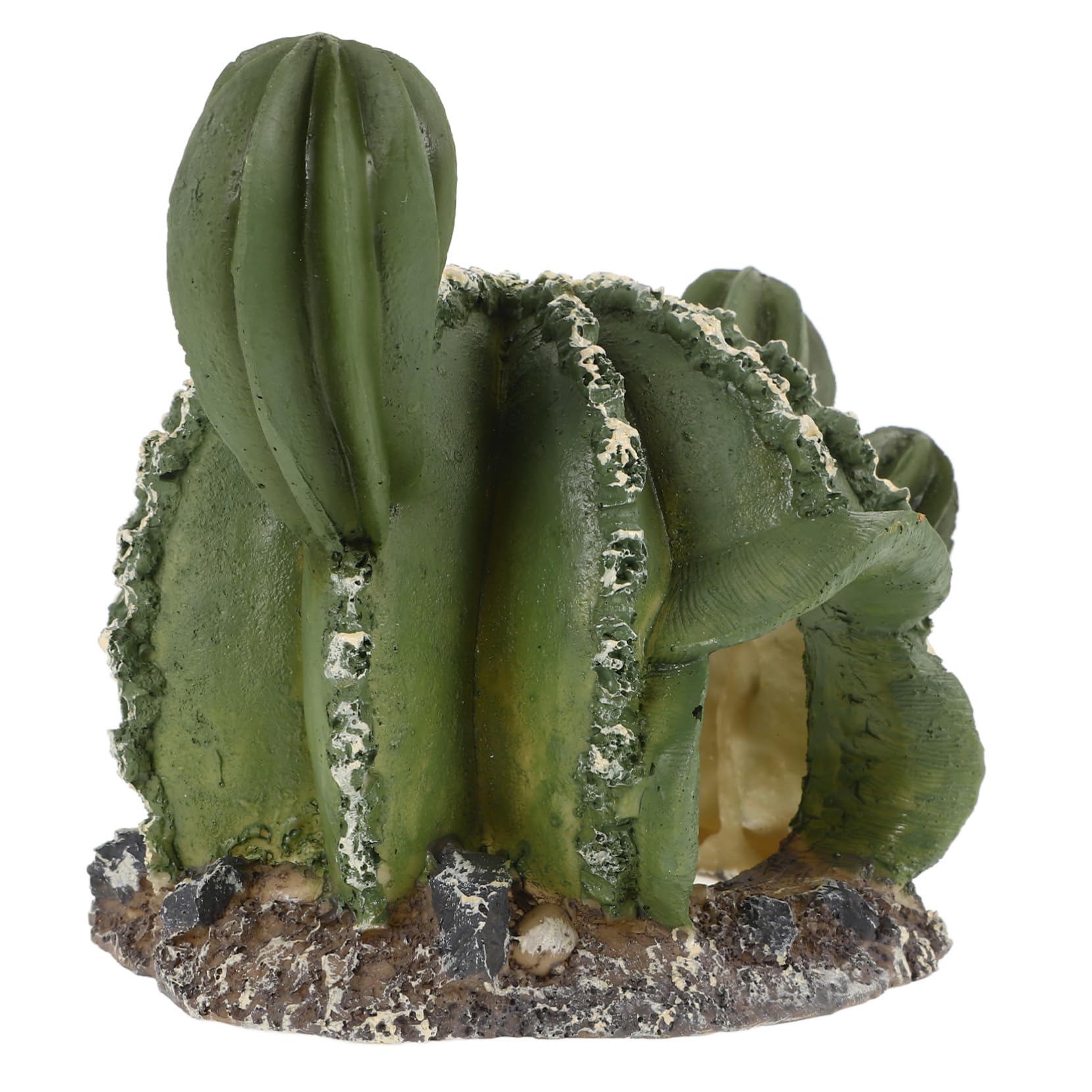 Happyyami 2pezzi Cactus Shaped Lizard Hideout Resina Per Rettili Decorazione Habitat Acquario Rifugio Per Lucertole e Tartarughe Design Realistico e Sicuro e Leggero