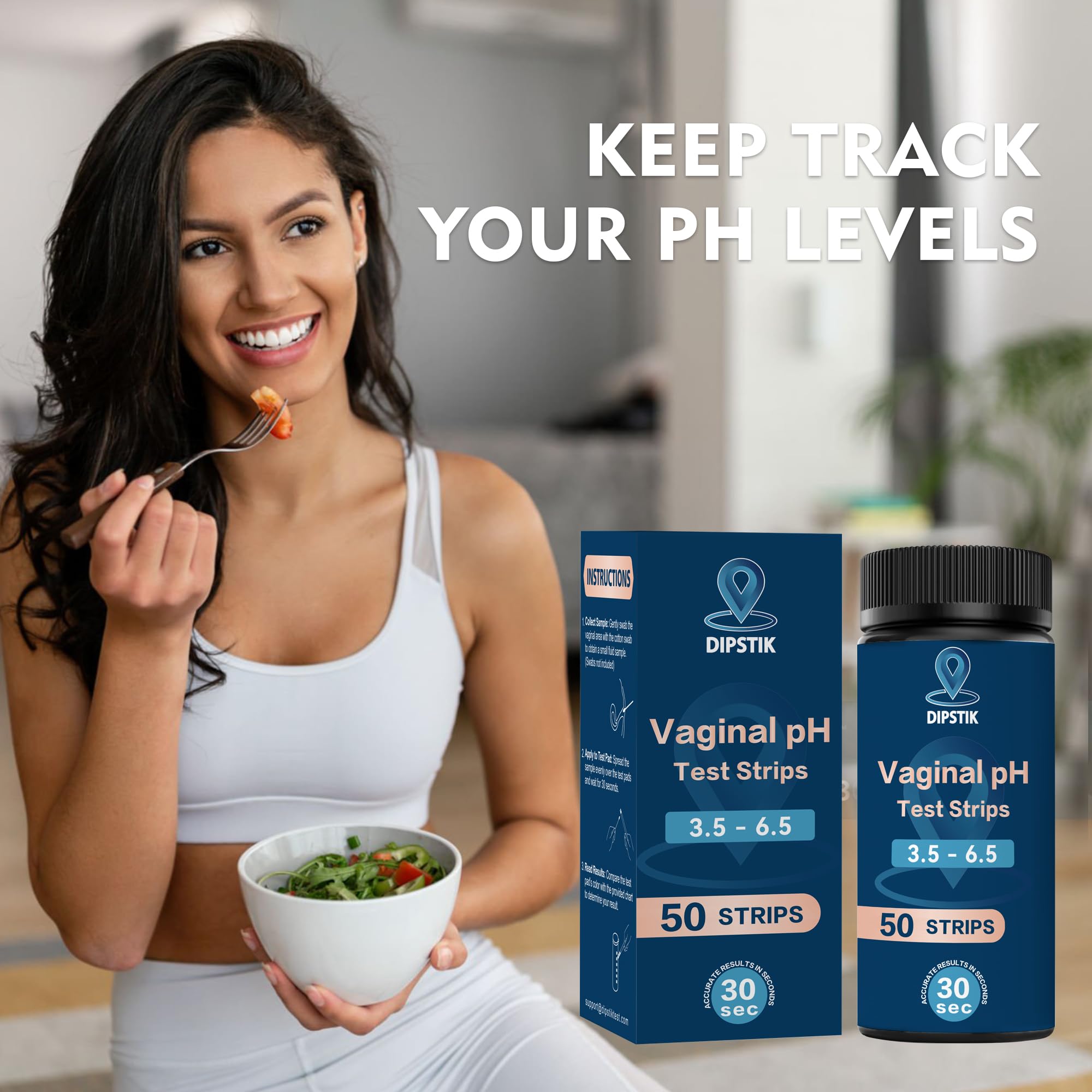 DIPSTIK pH Vaginales pour les Infections Vaginales, kit de test du pH féminin pour femmes souffrant d'infections à levures, kit de test BV à domicile