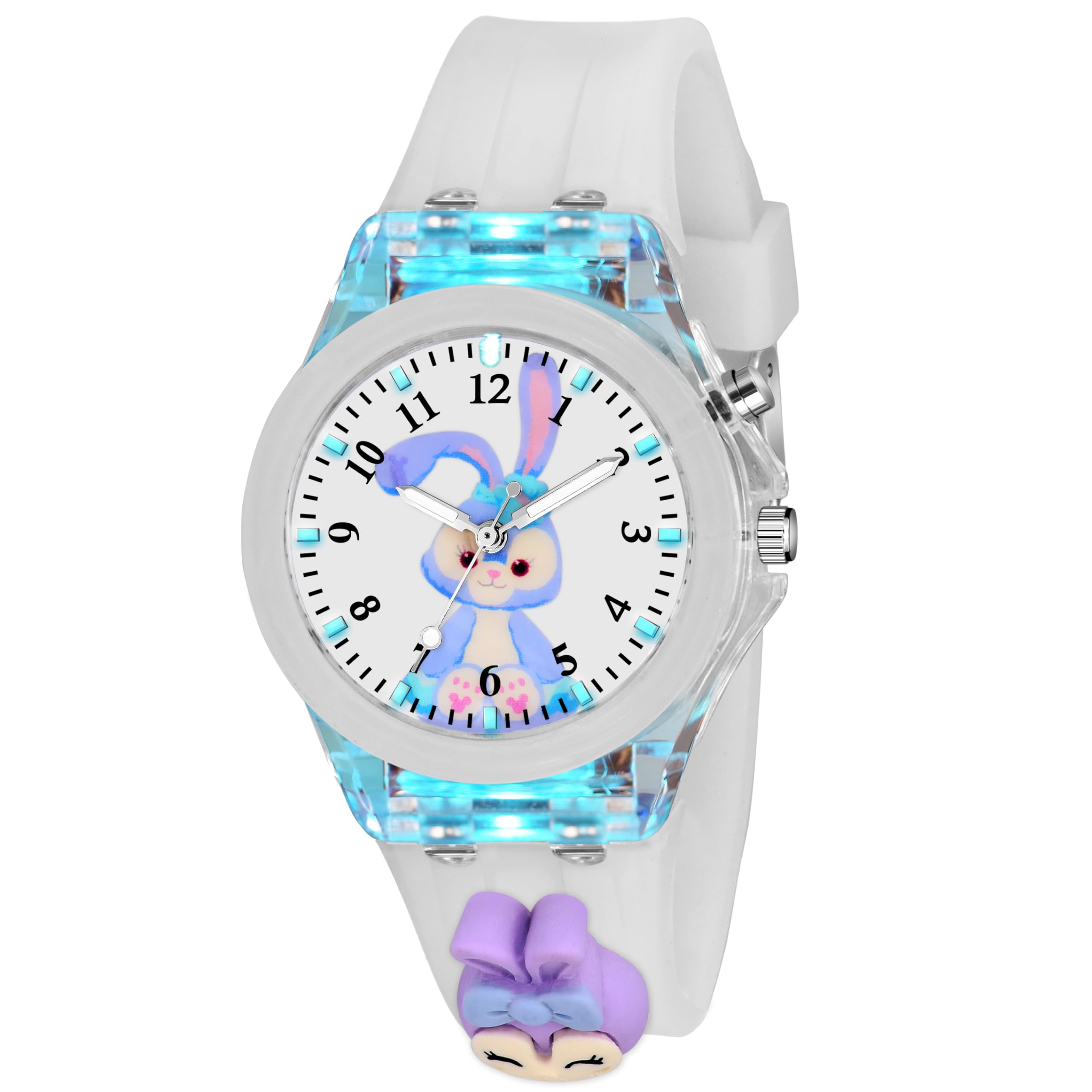 SWADESI STUFF Cute Cartoon Multi Color Lights Rubber Strap Analog Watch for Girls