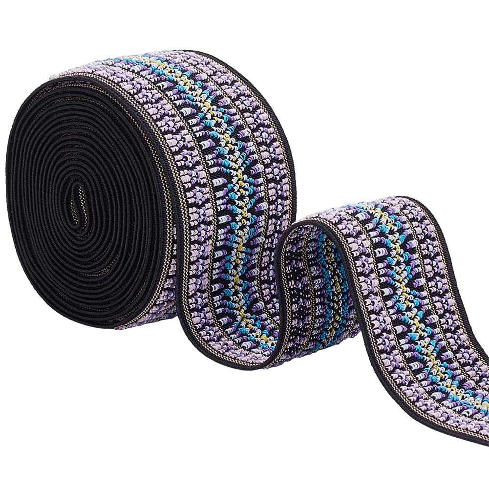 Bande élastique jacquard bohème de 2,3 m pour mercerie et loisirs créatifs