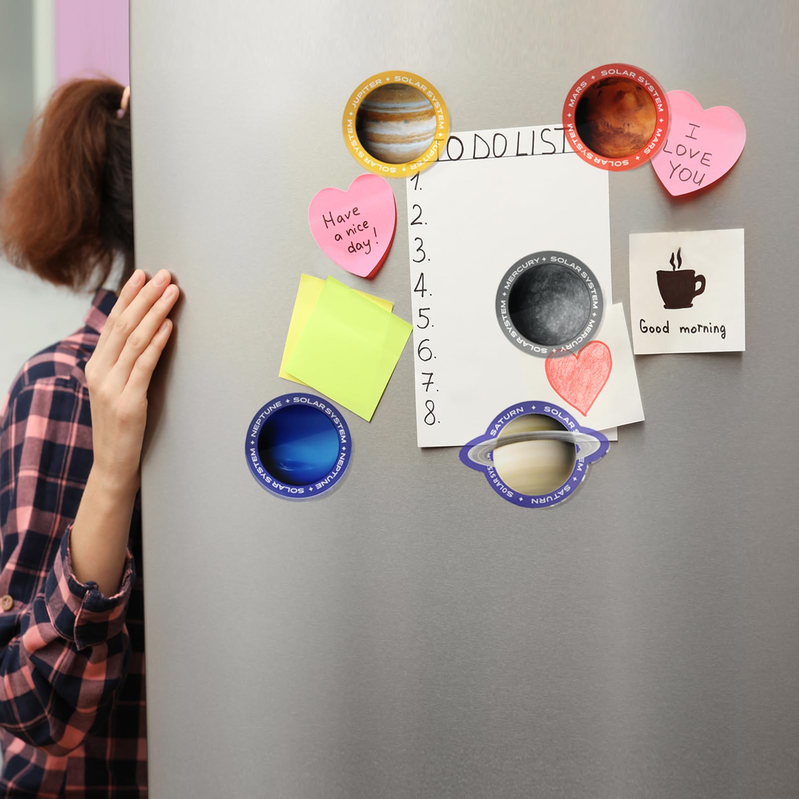 10 Planets Acrylic Fridge Magnet Set - Cute and Funny Magnets for Refrigerator, Whiteboard, Classroom, Office, Kitchen, Locker - Educational Magnets for Kids (Excluding Pluto) - Image 2
