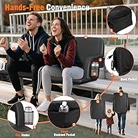 Vista 5 de Suteck Dual-Side Heated Stadium Seats with Back Support, Wide Portable Stadium Chair, Foldable Bleacher Chair WUSB 3-Level Heating, 5 Storage
