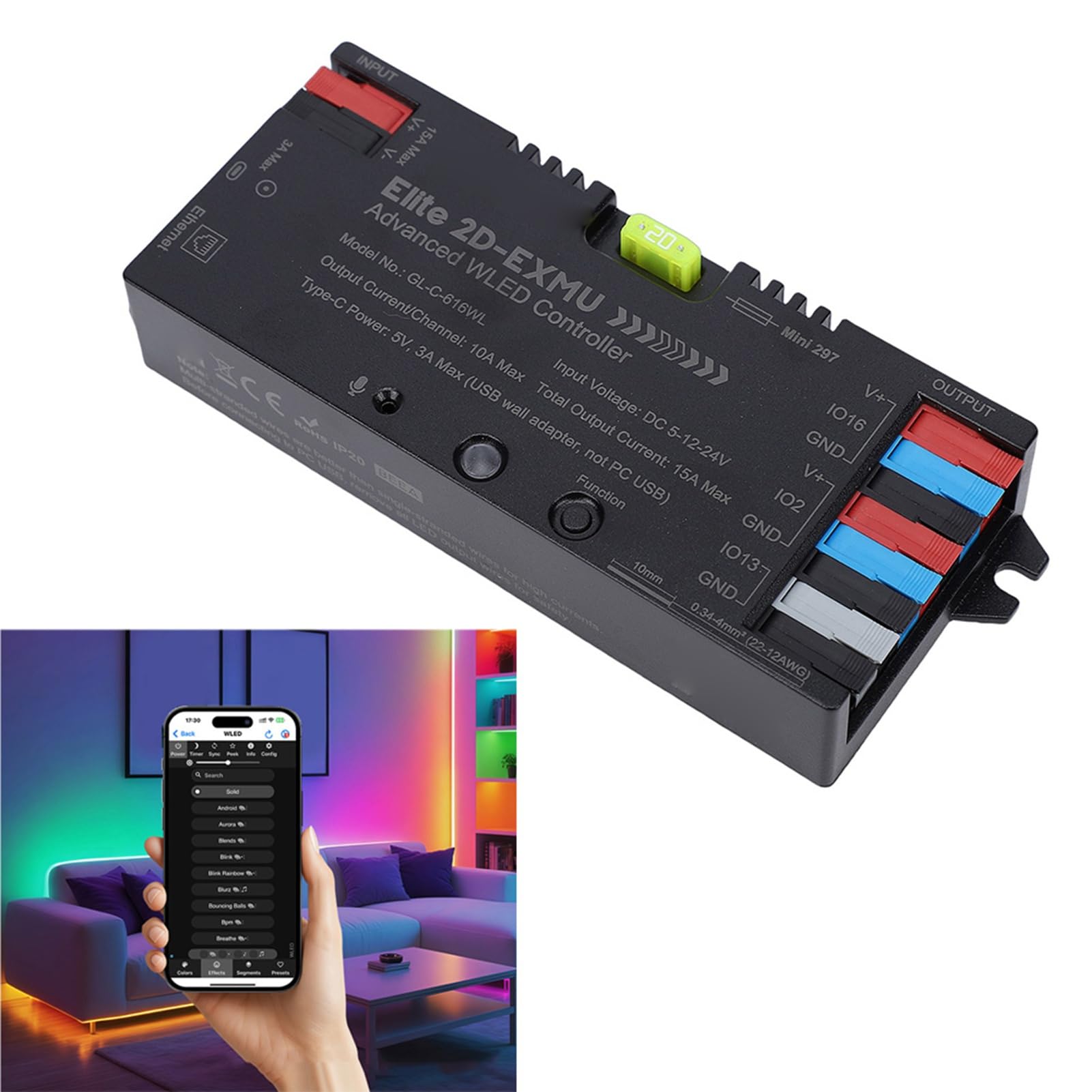 Controller Digitale Indirizzabile per Strisce Luminose LED RGB IC
