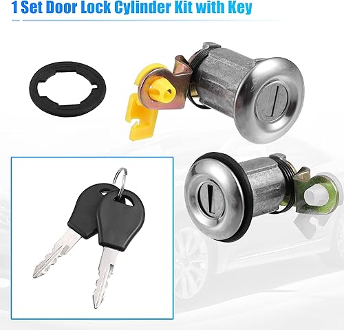 Miniatura 6 de X AUTOHAUX 1 juego de cable de cilindro de bloqueo de puerta delantera izquierda derecha con 2 llaves para Nissan Pickup D21 1984-1998 para Nissan