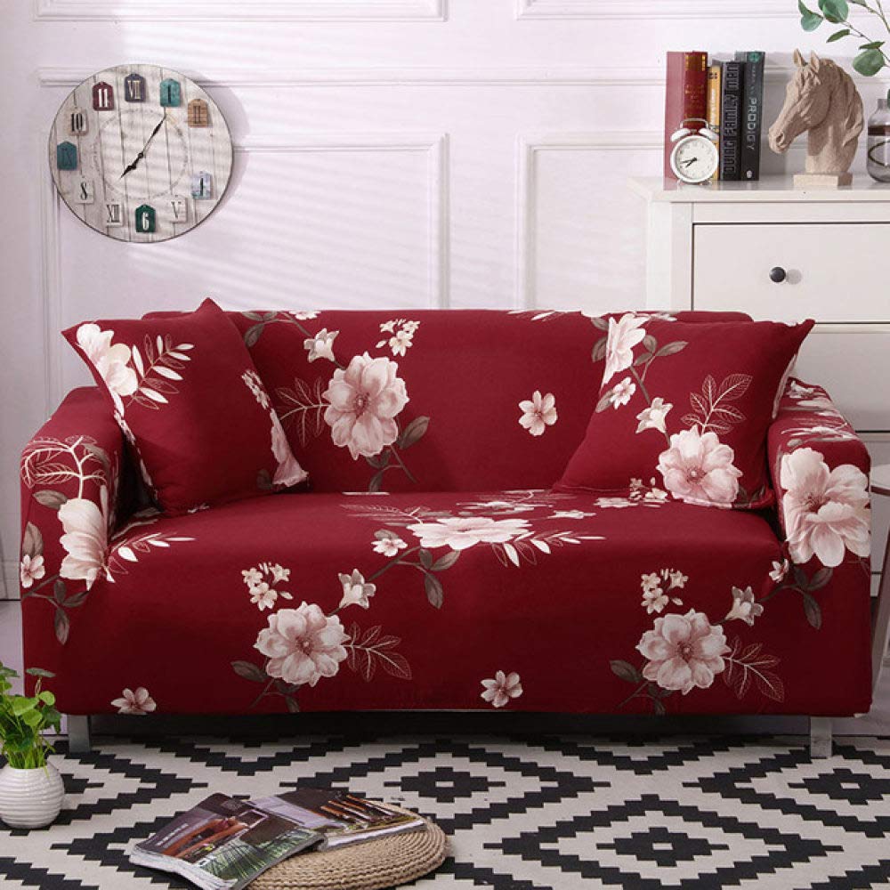 Housse de canapé élastique florale et extensible anti-pli