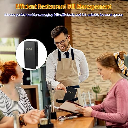 Miniatura 5 de 2 paquetes de presentadores de cheques de restaurante, tarjetero para servidor, libro de cheques de restaurante, soporte de facturas de restaurante,