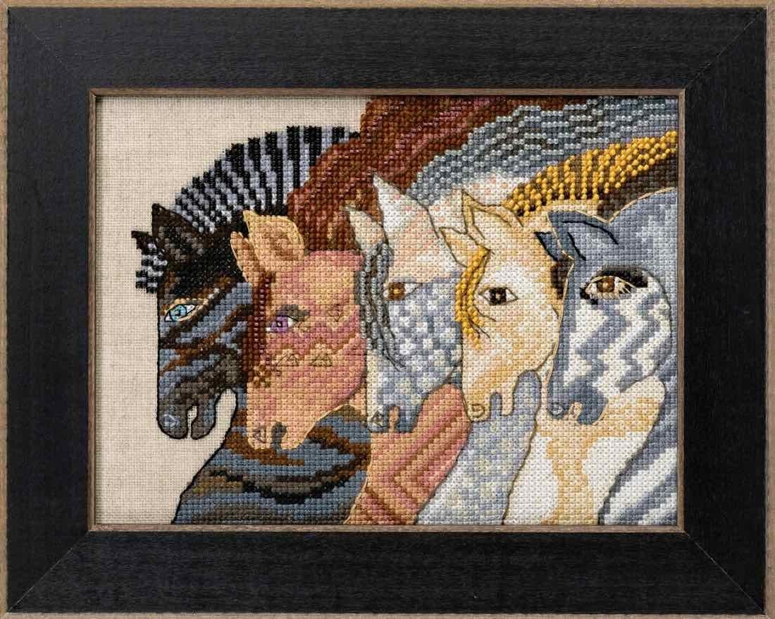 Moroccan Mares Beaded Counted Cross Stitch Kit (Aida) Mill Hill 2017 Laurel Burch Horses Collection LB301722