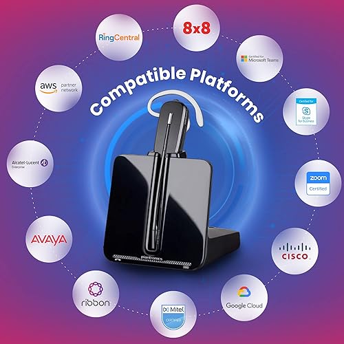 Miniatura 4 de Plantronics CS540 - Paquete de auriculares inalámbricos compatibles con Cisco EHS VoIP GTW con contestador electrónico (EHS), diadema y diadema