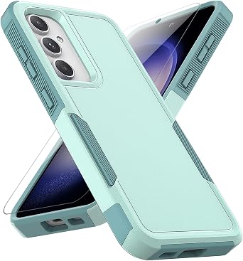 for Samsung Galaxy S23 FE Case Dual Layer Protective Heavy Duty Cell Phone Cover Shockproof Rugged with Screen Protector - Military Protection Bumper Tough - Samsung Galaxy S23 FE 5G 2023, Green