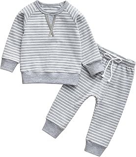 Awxoder Baby,Clothing,Baby Boys 0-24m,Outfits & Clothing Sets Awxoder Infant Baby Boy Outfits Long Sleeve Striped Tops and Pants Toddler Baby Boy Clothes Set