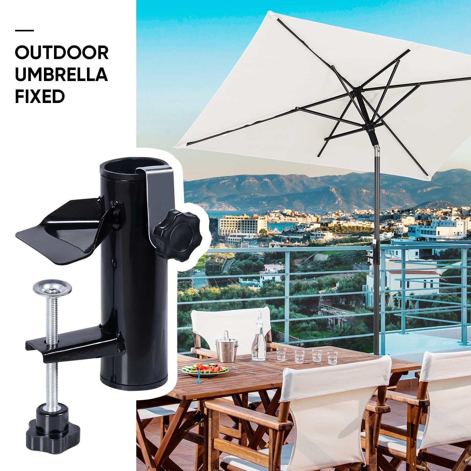 Sekey Parasol przeciwsłoneczny, prostokątny, 200 × 125 cm, z uchwytem, na balkon, taras i do ogrodu, odporny na wiatr, przechylany, UPF 50+