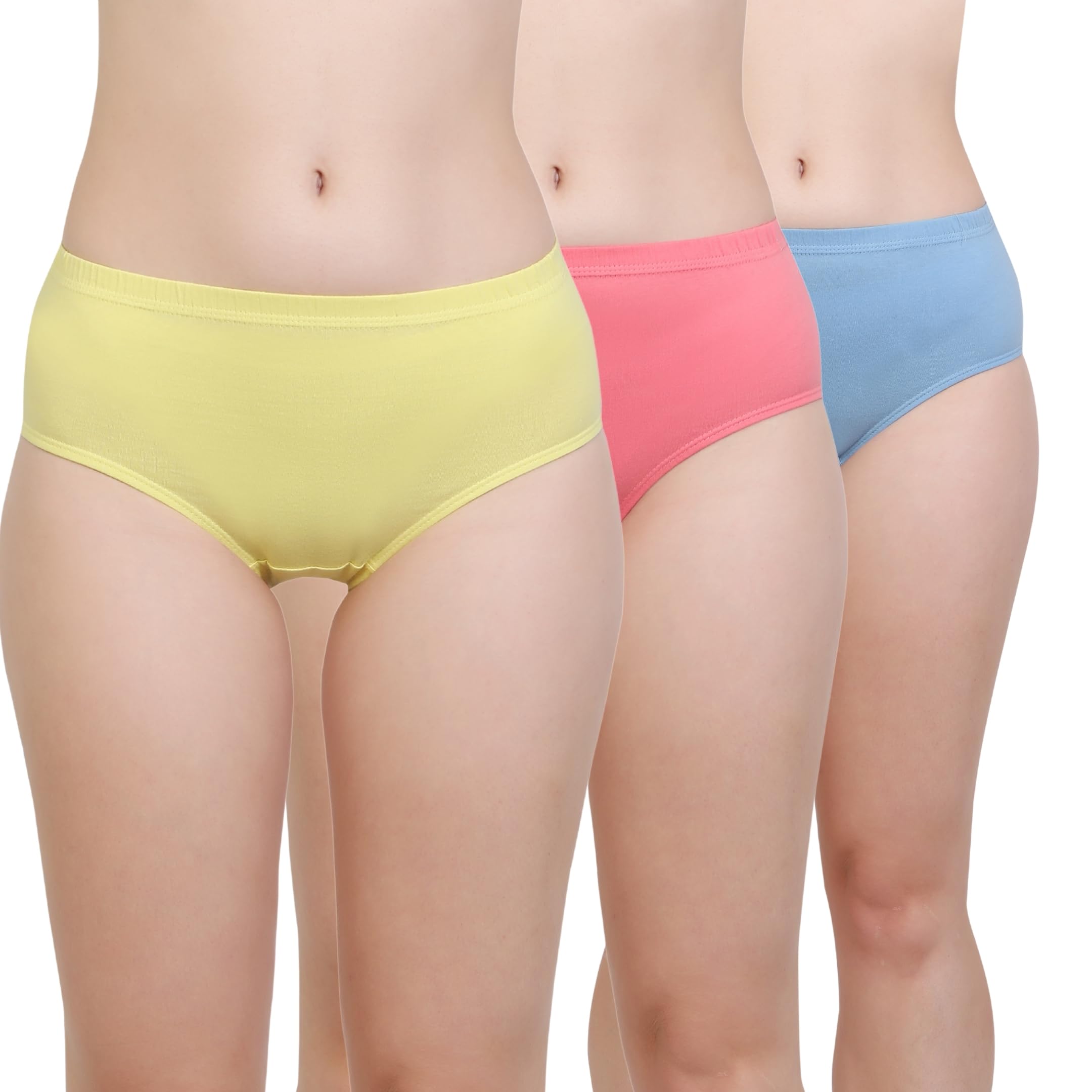 Women’s Cotton Mid-Rise Hipster Briefs | Soft Stretchable Concealed Waistband Everyday Panty for Women | Breathable & Comfortable Antibacterial Innerwear Panties, Pack of 3-image-38