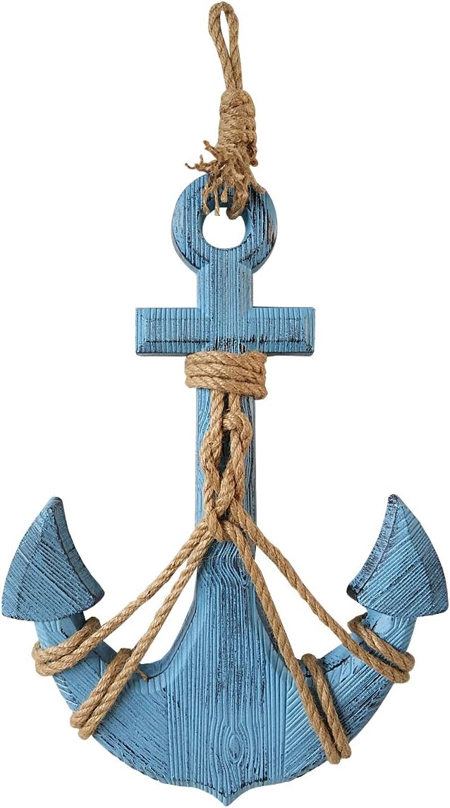 Wood Anchor Wall Hanging Plaque Nautical Sea Shore Ocean Beach Decor