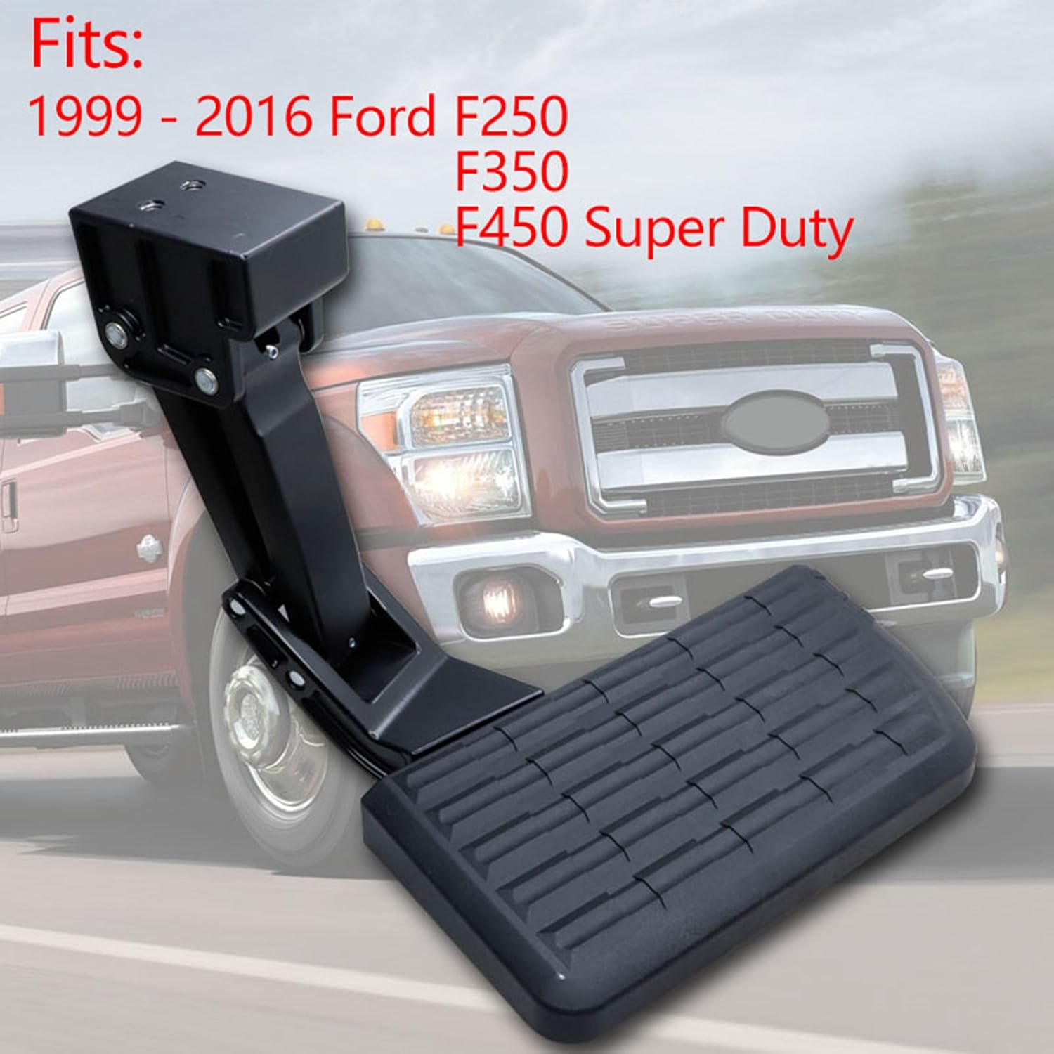 Rear Bed Step Tailgate Bedstep Compatible with 1999-2016 F-250 F-350 F-450 Super Duty Folding Truck Step Retractable Bumper Tailgate Step Replace # 75303-01A