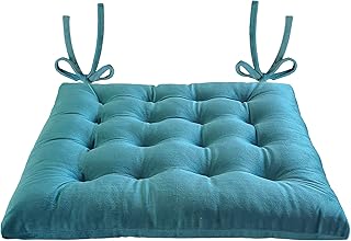 Infinity Collection 15 Square Tufted Plush Chair Pad/Cushion for Kitchen Bar Stool Dining Room Durable Reversible with Tie...