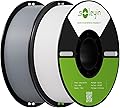 Ultra PLA Filament 1.75mm, 3D Printer Filament 30-300mm/s, for Most Creality Ender-3 K1 K1C K2 Hi 3D Printer (White & Grey, 2kg)