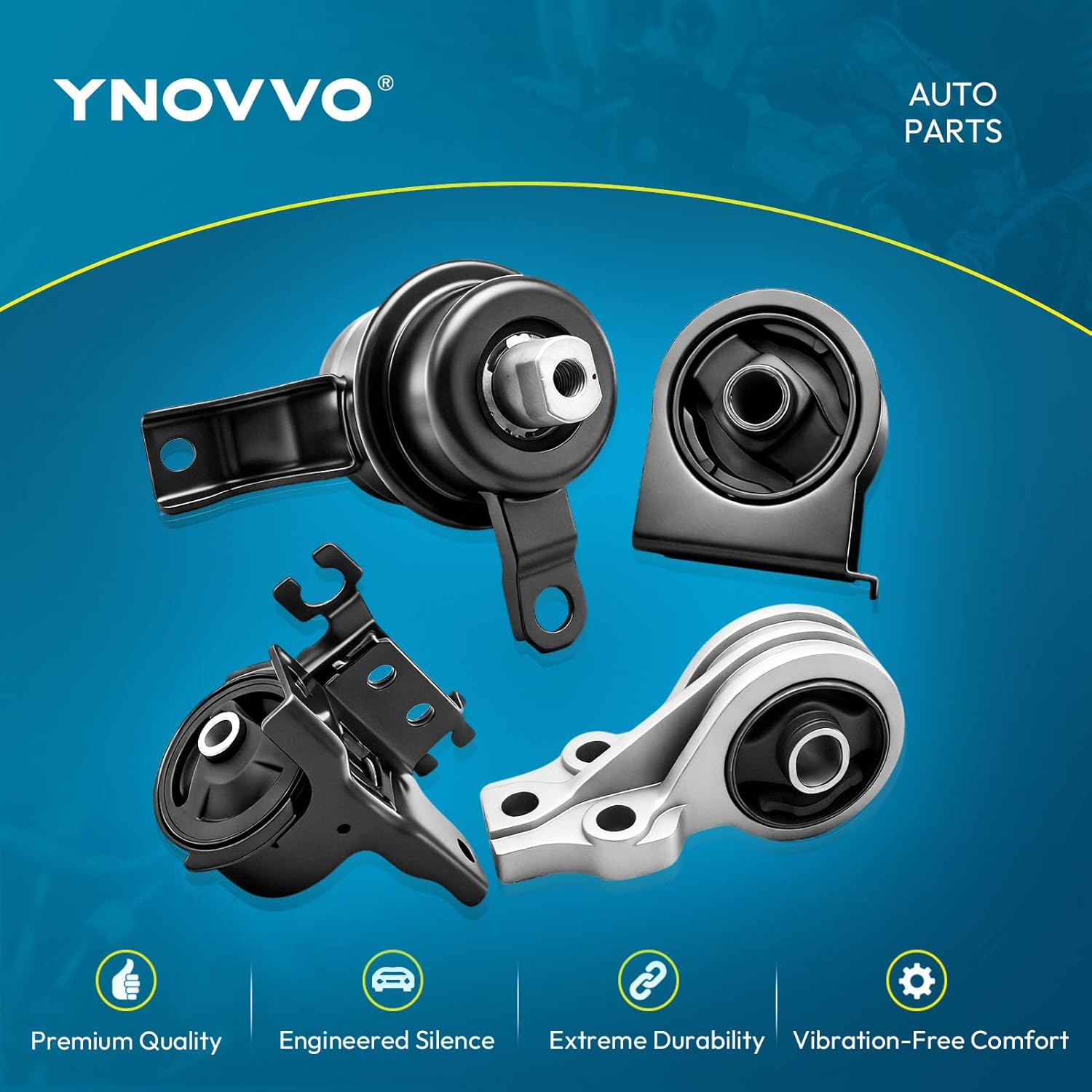 Set of 4 Engine Motor Mount and Transmission Mount Kit for Ford Escape 2005-2012 for Mazda Tribute for Mercury Mariner 2005 2006 2007 2008 2009 2010 2011 Replace A5446 A5441 A5412 A5481