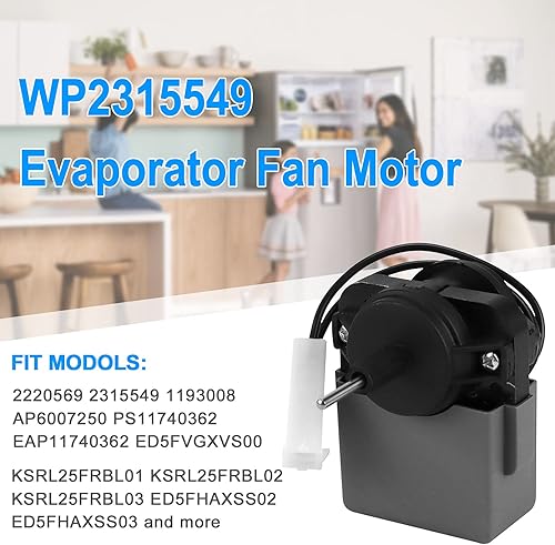 Miniatura 6 de AMI PARTS Motor del ventilador del evaporador del refrigerador 2315549 compatible con el refrigerador Whirlpool Kenmore que reemplaza WP2315549