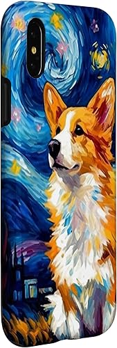 Miniatura 9 de Funda para iPhone 13 Pro Max Welsh Corgi Dog Starry Night Van Gogh Welsh Corgi