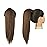 FESHFEN Straight Ponytail Extension 16 inch Natural Long Ponytails Wrap Around Clip in Pony Tail Hair Piece Synthetic Hairpieces for Women, Brown mix Auburn