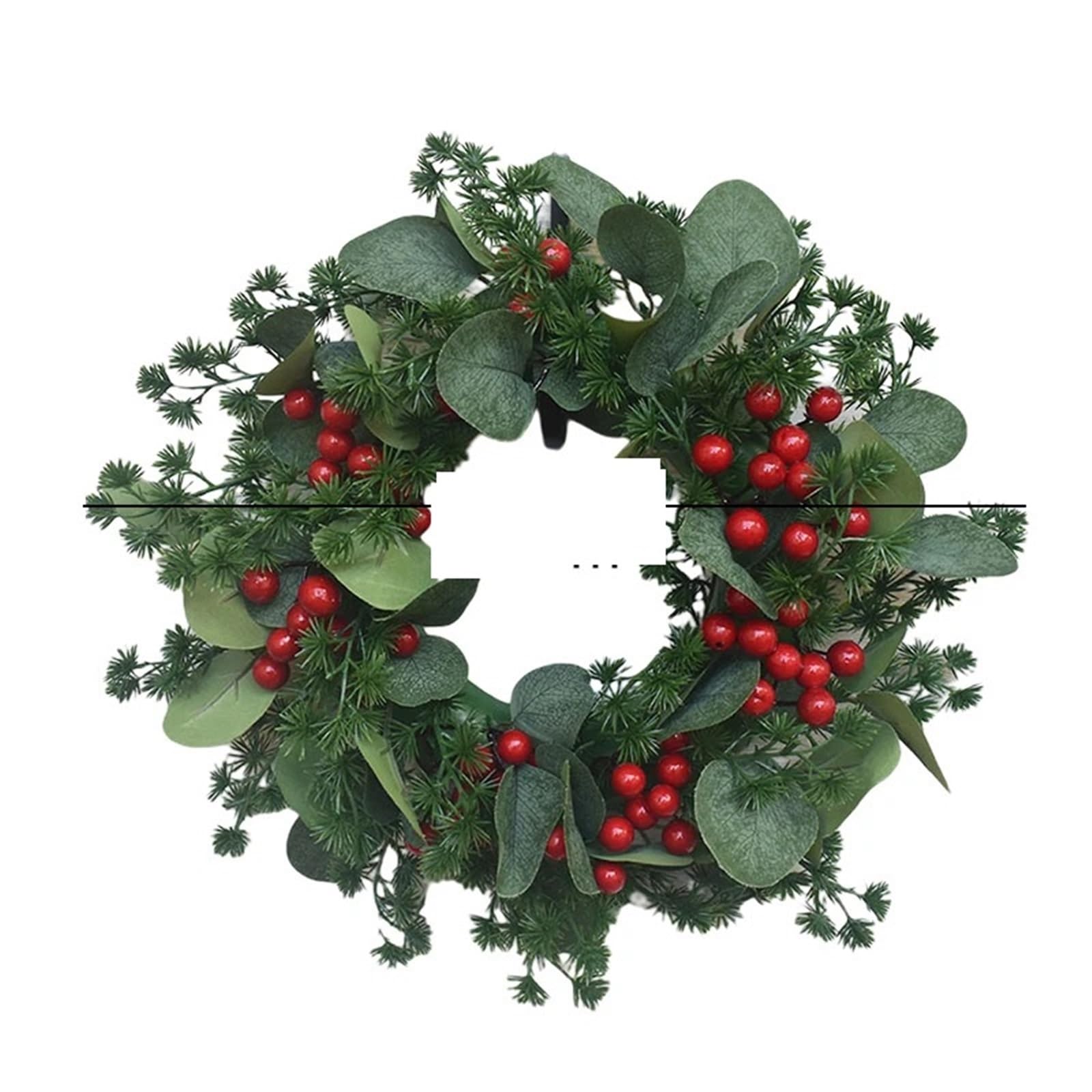 Door Wreath Wreaths Door Hanging Rattan Farmhouse Layout Decorations Garland For Home Party Decor(Color1)