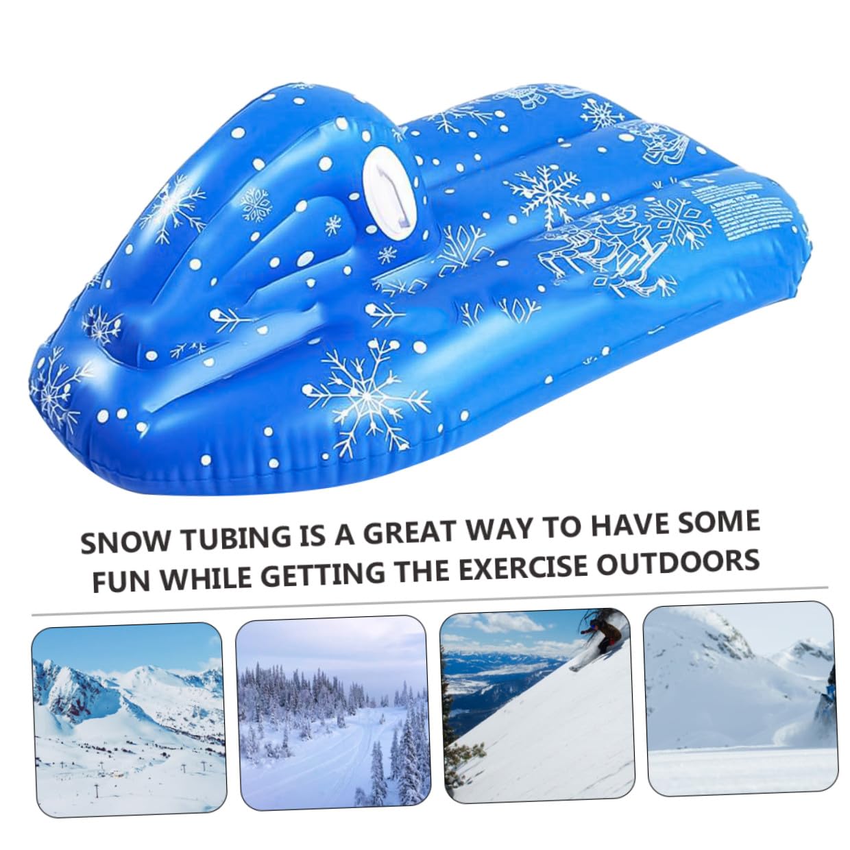 GARVALON Slitta Gonfiabile in PVC Resistente al Freddo Maniglie Zattera da Neve Leggera per Tubo da Neve Invernale per Giochi all'Aperto