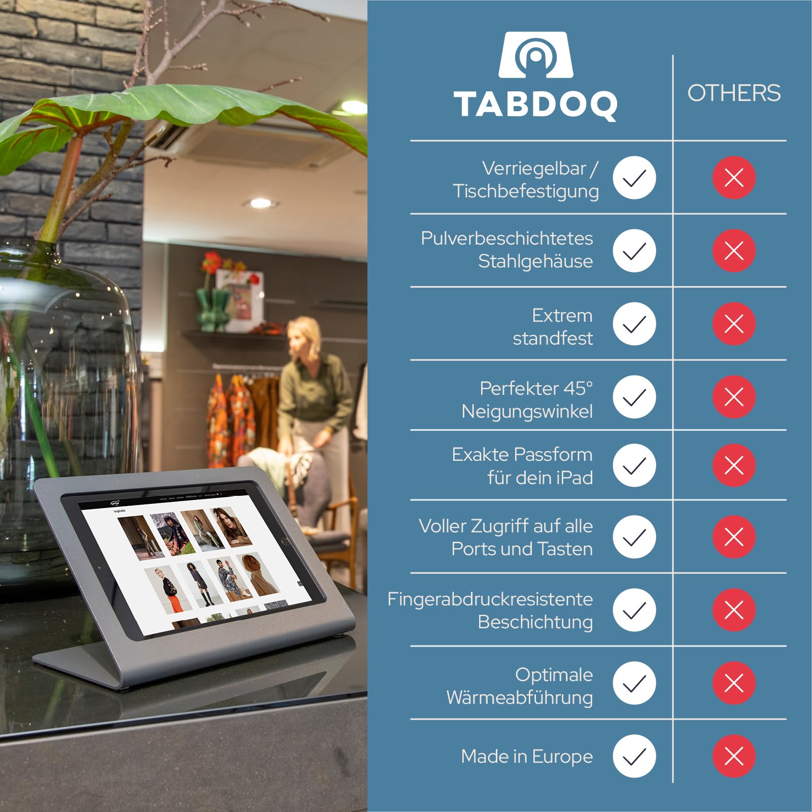 POS - Diebstahlsicherer Tablet-Ständer kompatibel mit Samsung A11+ | Sicherer Metall-Tablet-Ständer für Business POS & Einzelhandel | Tablet-Halterung