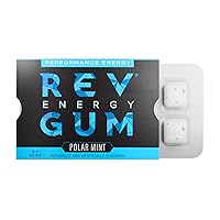 Vista 1 de REV Gum Caffeine Energy Gum Performance Energy 60 mg de cafeína por gema Goma de mascar de cafeína sin azúcar de menta polar – Masticables bajos