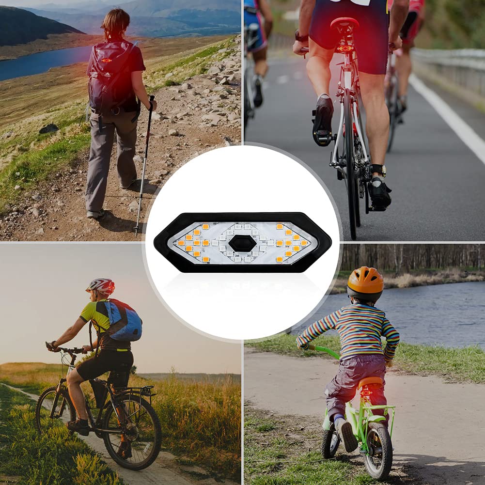 NIUAWASA Luce per Bici,Fanale Posteriore per Bici con Indicatori di Direzione Lampada Clacson,Telecomando Wireless,5 modalità, Spia per Bicicletta con Avvertenza di Sicurezza Ricaricabile USB