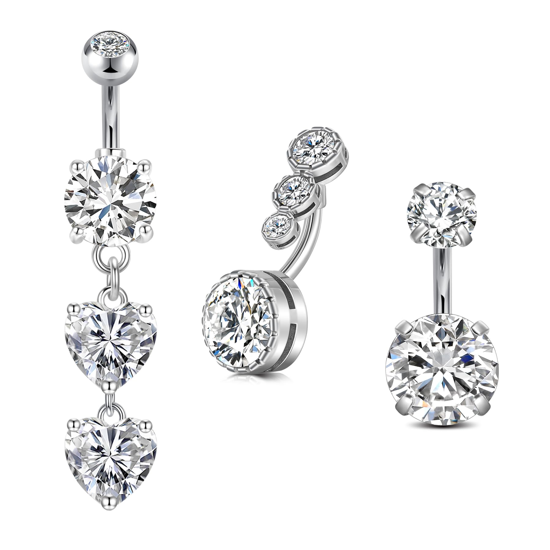 VCMART Belly Button Ring Short Bar Belly Ring Short Belly Button Rings Surgical Steel 6mm Belly Rings for Women Small Belly Button Piercing Navel