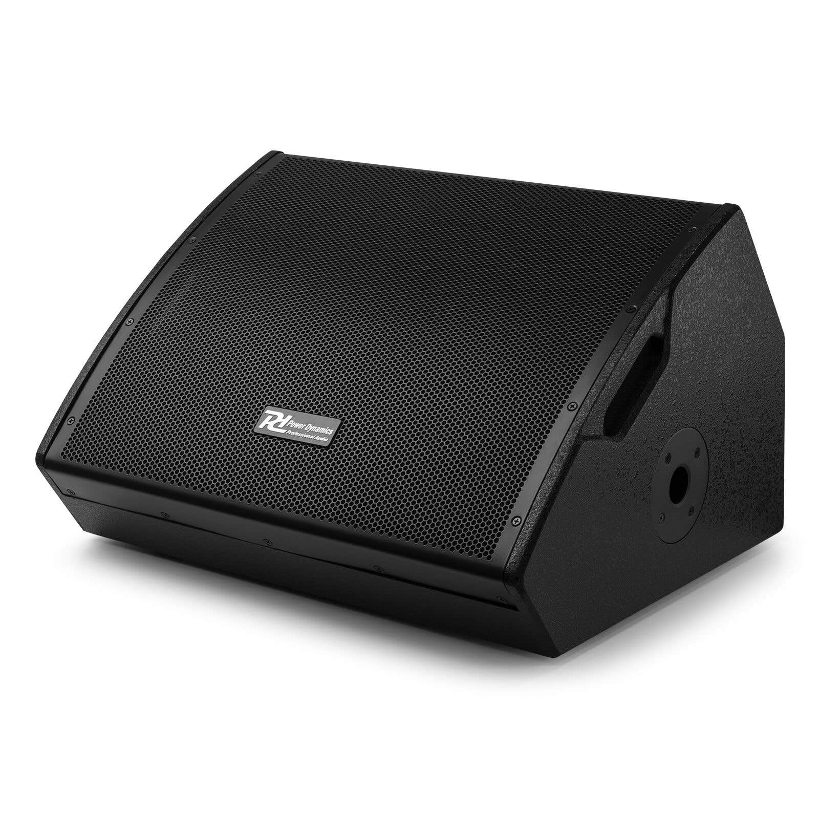 Power Dynamics PDY215SM Boden Monitor 800 Watt, aktiver Bühnen Monitor, Active Stage Lautsprecher- 400W RMS Bi-Amp 2-Way Wedge Speaker, integriertem Mixer für Live-Musik & DJ-Auftritte, Schwarz