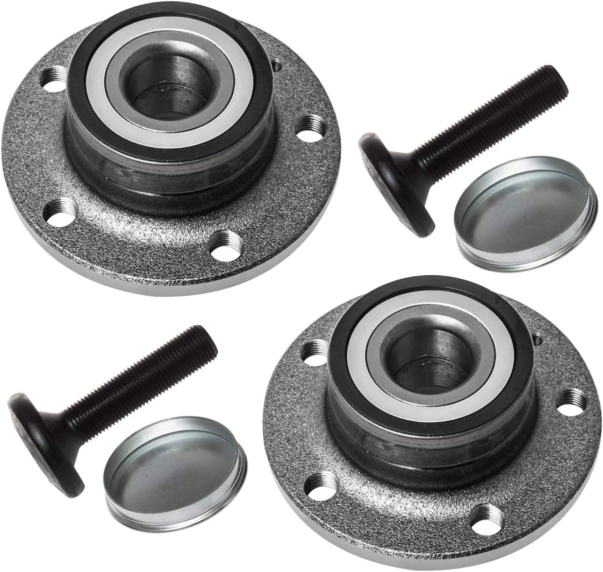 TUCAREST 512319 x2 (Bearing ID 32mm;Fit FWD) Rear Wheel Bearing and Hub Assembly Fit for 12-19 Beetle w/1.8L/2.0L Turbo, 05-18 Jetta, 06-22 Passat, 09-17 Tiguan, 10-14 Golf /15-18 Q3 OE# 1T0598611