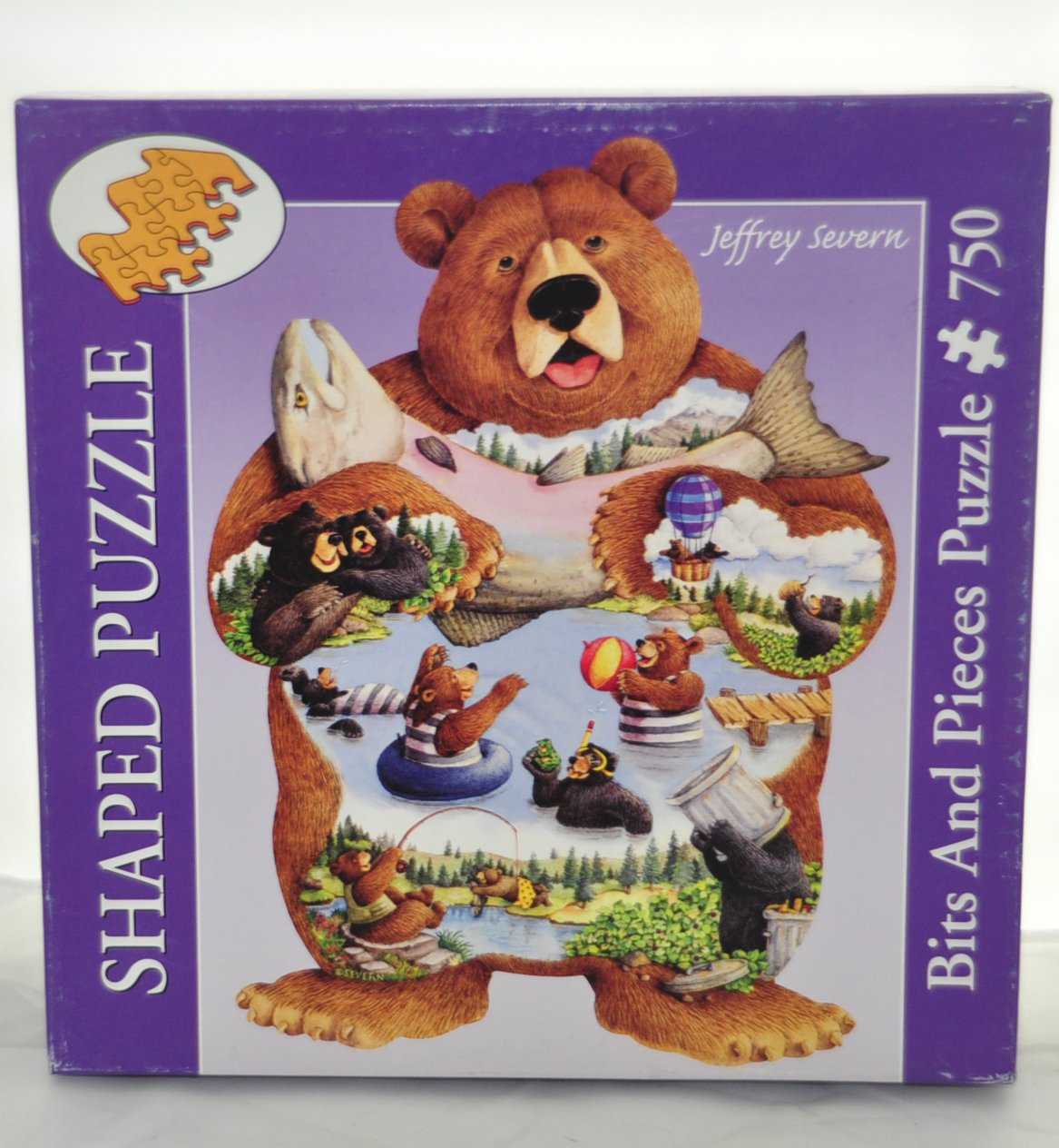 FUN AT BEAR POND Bits and Pieces SHAPED Puzzle 750 Pieces Jeffrey Severn