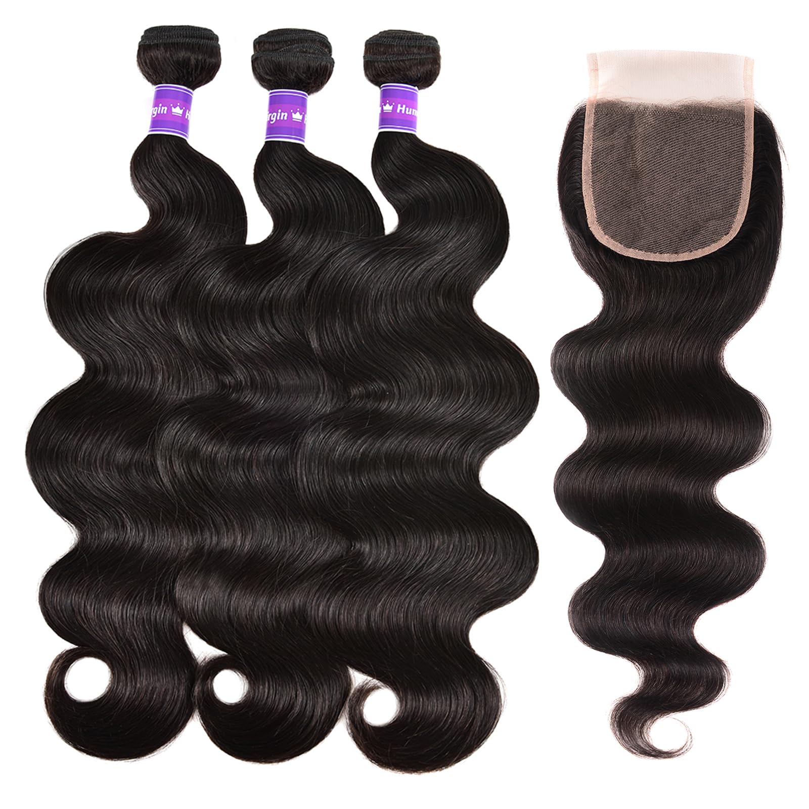 3 Bundles Brazilian Body Wave Human Hair with 2x6 HD Lace Closure 16 Inch Body Wave 2x6 Closure | HD Lace Closure – Private Label main image 2