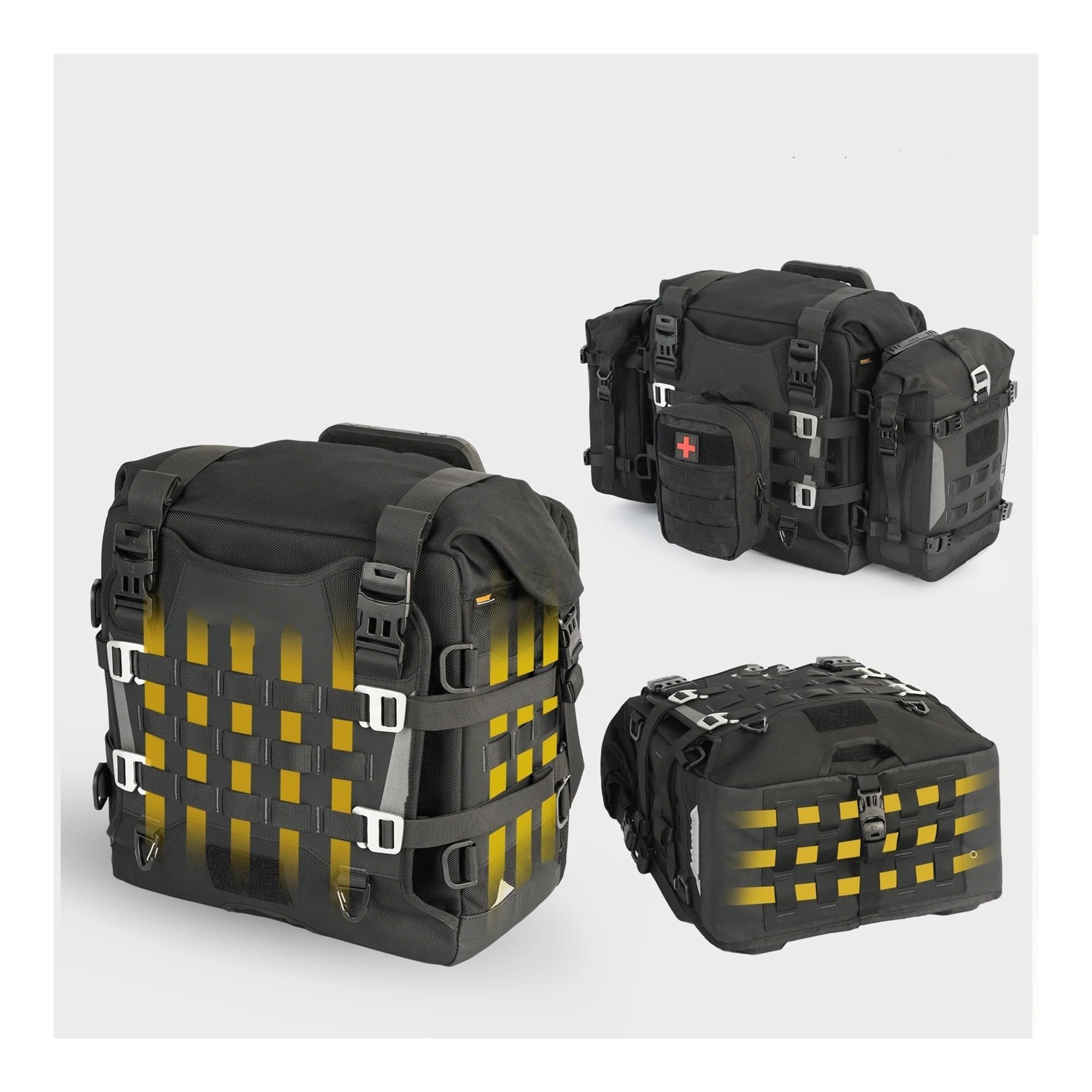 Borsa Posteriore Moto Borsa Laterale Per Moto Antifurto Foro Bloccaggio Molle Per Impermeabile 35 Litri Sgancio Rapido(1 Bag Add 1 EXTENDER)