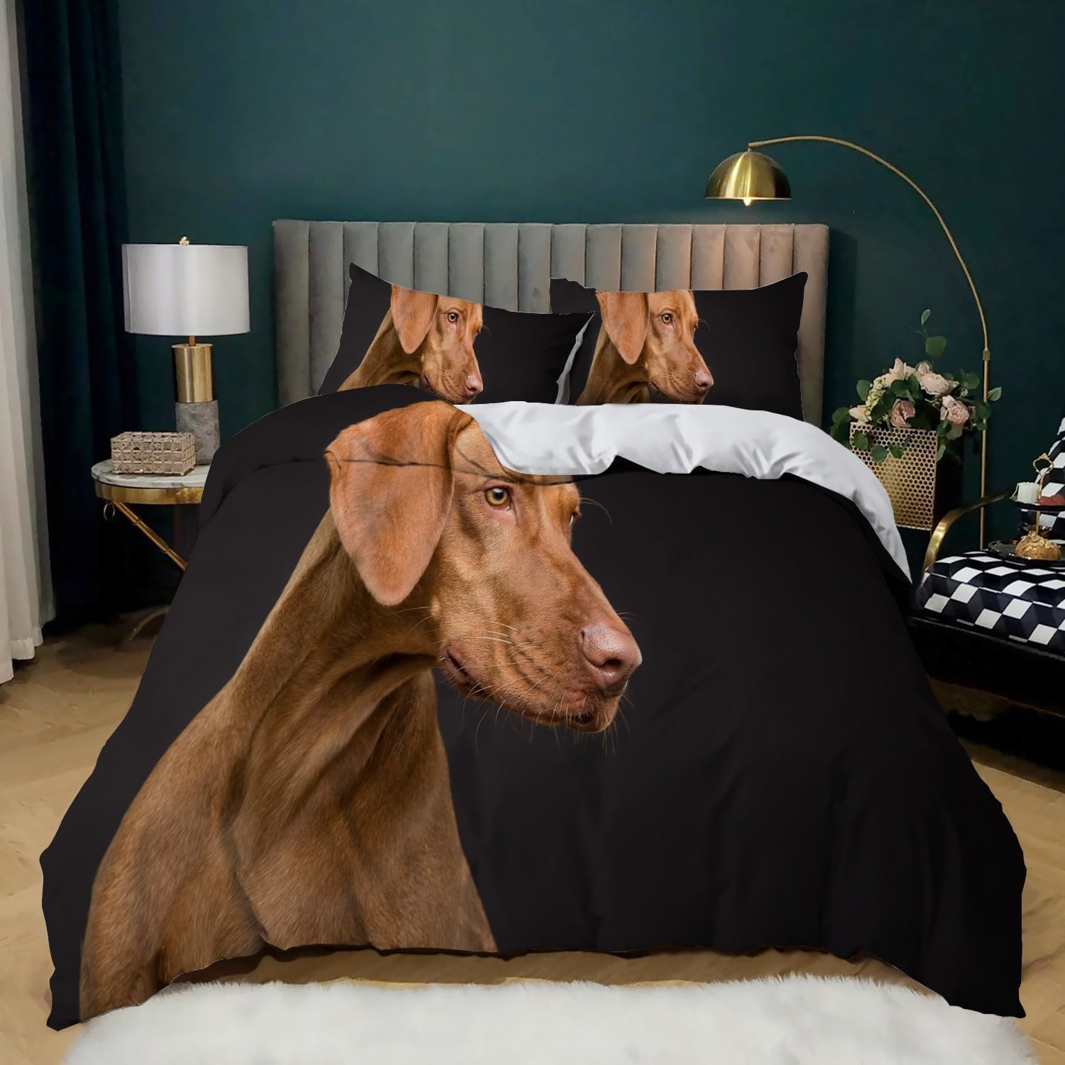 Housse de couette chien 200x200 cm avec parure de lit imprimée pour enfant