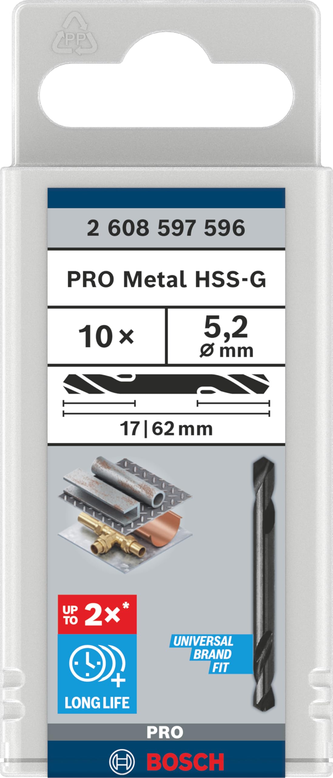 Bosch 10 Punte HSS-G 4,20 Mm Per Metallo – Doppia Per Foratura Precisa Su Acciaio E Non Ferrosi