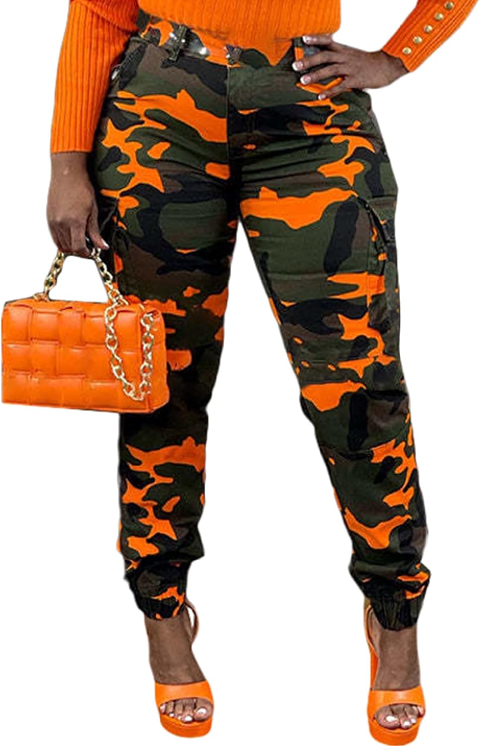 NRTHYE Women Camo Cargo Pants Camouflage Sweatpants Joggers Casual Army Fatigue Pants
