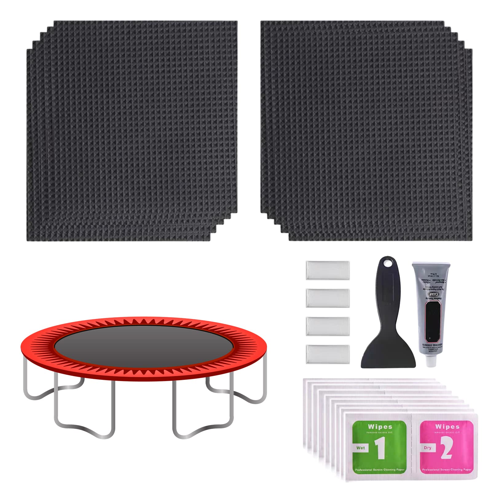 Kit Riparazione Trampolino - Toppe Adesive 10x20 Cm Per Buchi E Strappi | Tappeto Elastico - Foto 12