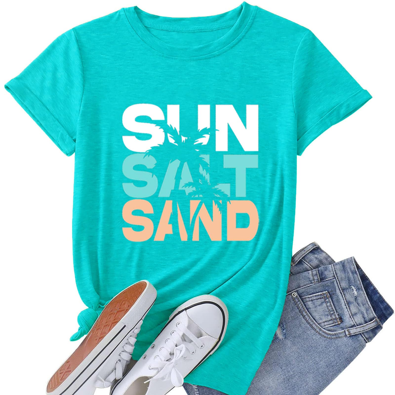 Womens Los Angeles California T-Shirts Funny Letter Printed Vintage Graphic Casual Workout Tops Holiday Tee Shirt