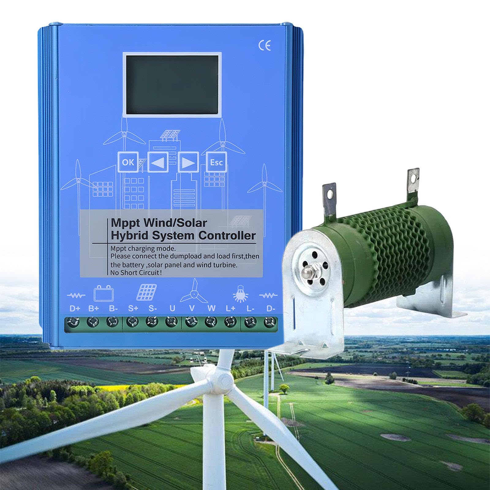 Hybrydowy regulator ładowania MPPT do systemów wiatrowych i słonecznych, automatyczne przełączanie 12 V/24 V/48 V, wydajne zarządzanie energią do zastosowań poza siecią