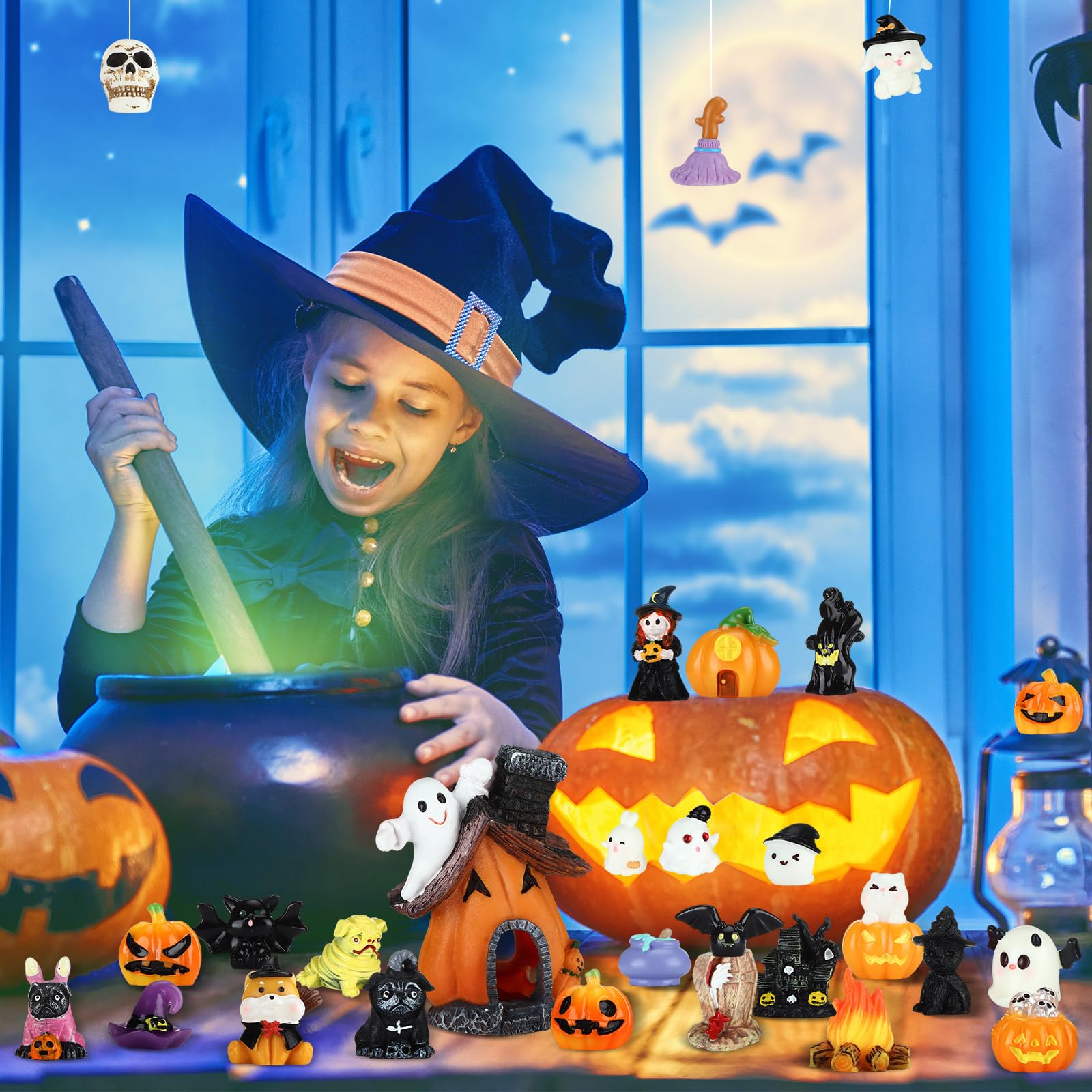 Amazon.co.jp: Poen 36ピース ハロウィンミニチュアフィギュア 樹脂製