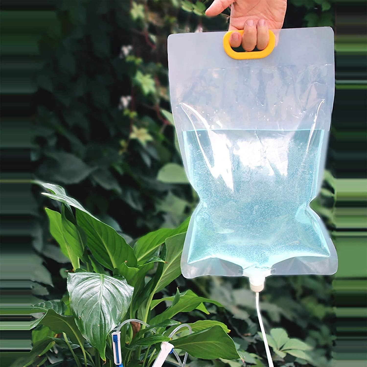 LOKIWT Indoor Self Automatic Watering System with 3.5L Water Bag, Plant Watering Devices, Automatic Drip Irrigation Kit with Adjustable Control Valve Switch : Patio, Lawn & Garden