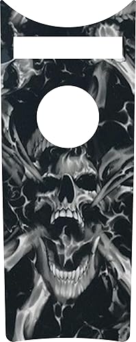 Kustom Cycle Parts Inserto de consola de tablero de plástico con calavera ahumada. Compatible con Harley Davidson Road King Dash 2008-2023+