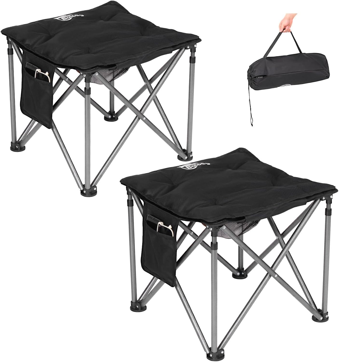 Camping Stool Oversized Camping Foot Stool Ottoman 450 lbs Heavy Duty Camp Stool Padded Camping Chair Foot Rest Foldable Footrest