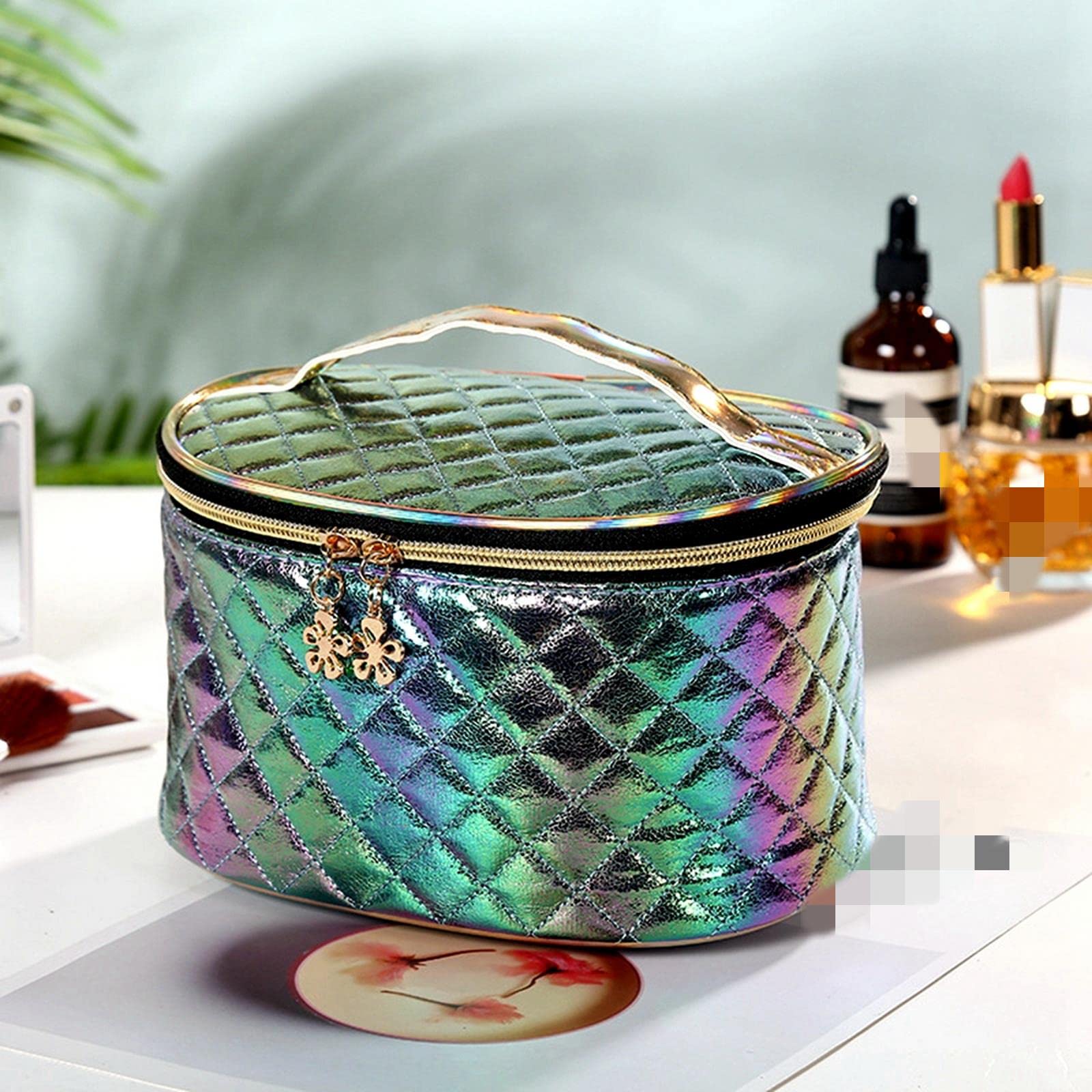 MOGSA Neceser de cosméticos para mujer, bolsa de almacenamiento de viaje, gran capacidad, bolsa de aseo