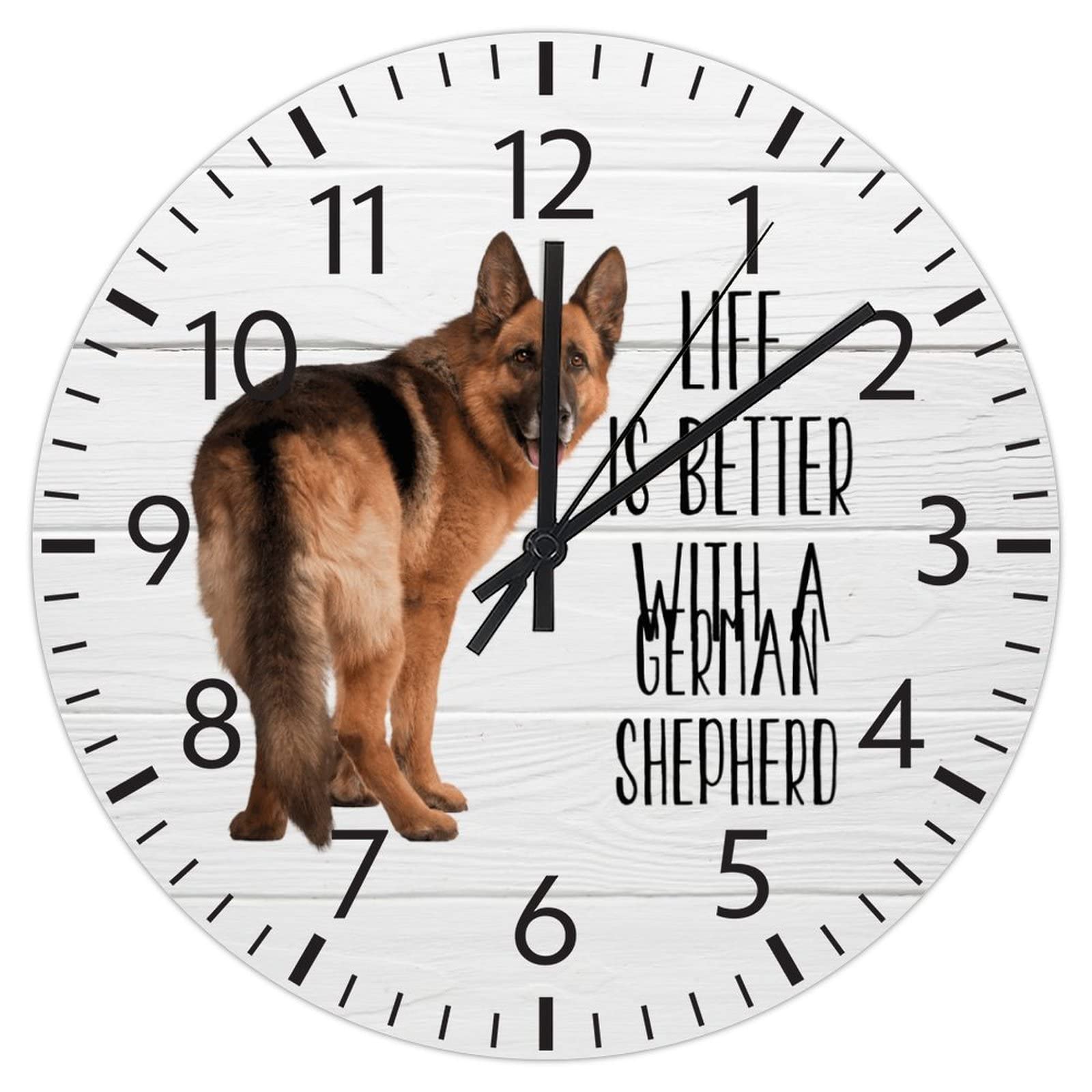 Horloge murale Berger Allemand 30cm en PVC silencieuse pour décoration de salon et bureau