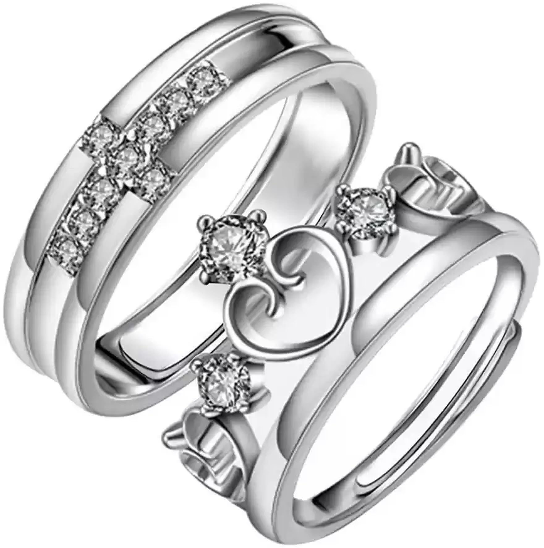 iga collection Valentine Fashionable Stylish Trendy Look Latest Couple Crown with Cross Ring M1-picture-1