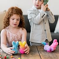 Vista 2 de Animal Adventure Peeps 4" Juguete de peluche de conejo Palm Pet coleccionable Azul